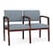 Lesro Lenox 2 Seat Tandem Seating W/ Arm, 44 in W 26 in L 31.5 in H LW2103 - alternate 1